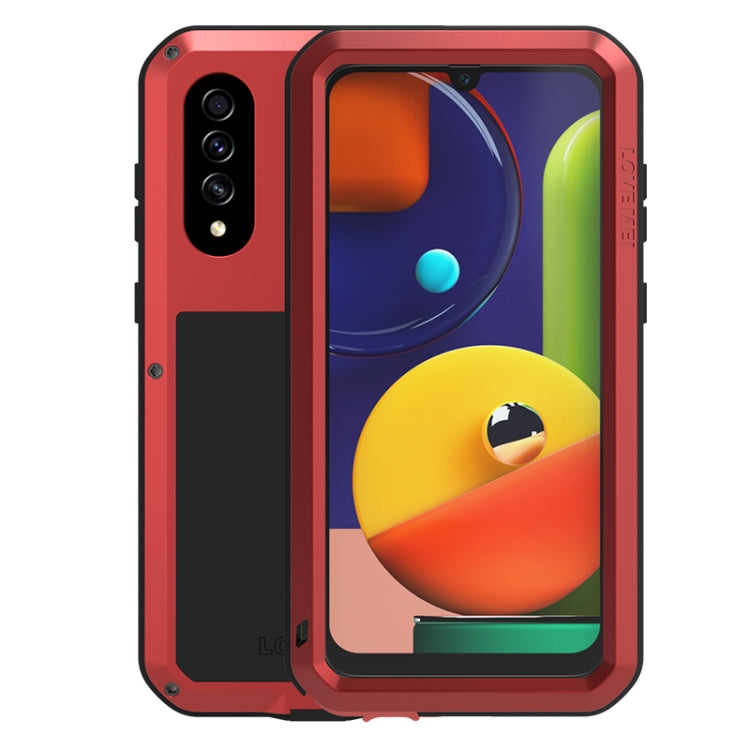 For Galaxy A50s LOVE MEI Metal Shockproof Waterproof Dustproof Protective Case(Red) by LOVE MEI