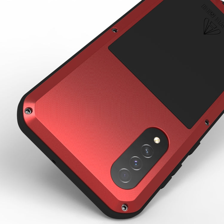 For Galaxy A50s LOVE MEI Metal Shockproof Waterproof Dustproof Protective Case(Red) by LOVE MEI