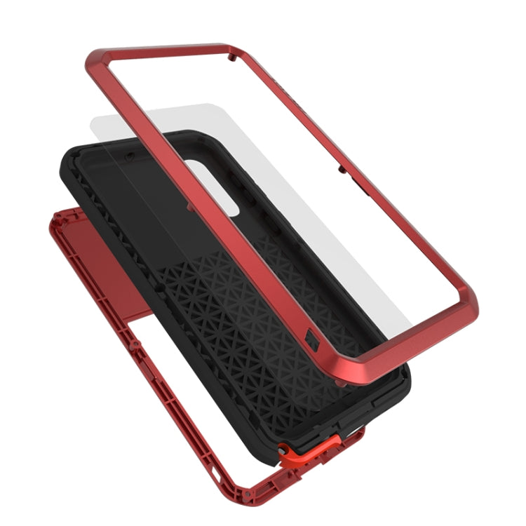 For Galaxy A50s LOVE MEI Metal Shockproof Waterproof Dustproof Protective Case(Red) by LOVE MEI