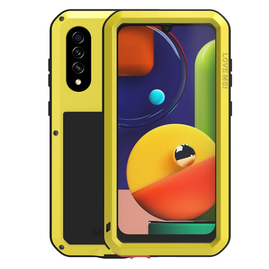 For Galaxy A50s LOVE MEI Metal Shockproof Waterproof Dustproof Protective Case(Yellow) by LOVE MEI