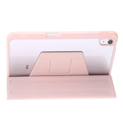 For iPad 2025 / 2022 3-Fold 360 Rotation Acrylic Leather Smart Tablet Case(Pink) - iPad 2025 / 2022 Cases by buy2fix | Online Shopping UK | buy2fix