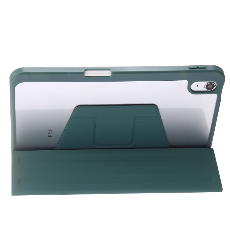 For iPad 2025 / 2022 3-Fold 360 Rotation Acrylic Leather Smart Tablet Case(Dark Green) - iPad 2025 / 2022 Cases by buy2fix | Online Shopping UK | buy2fix