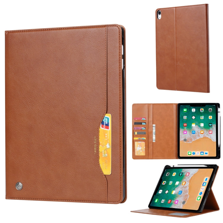 For iPad 2025 / 2022 Knead Skin Texture Flip Leather Smart Tablet Case(Brown) - iPad 2025 / 2022 Cases by buy2fix | Online Shopping UK | buy2fix
