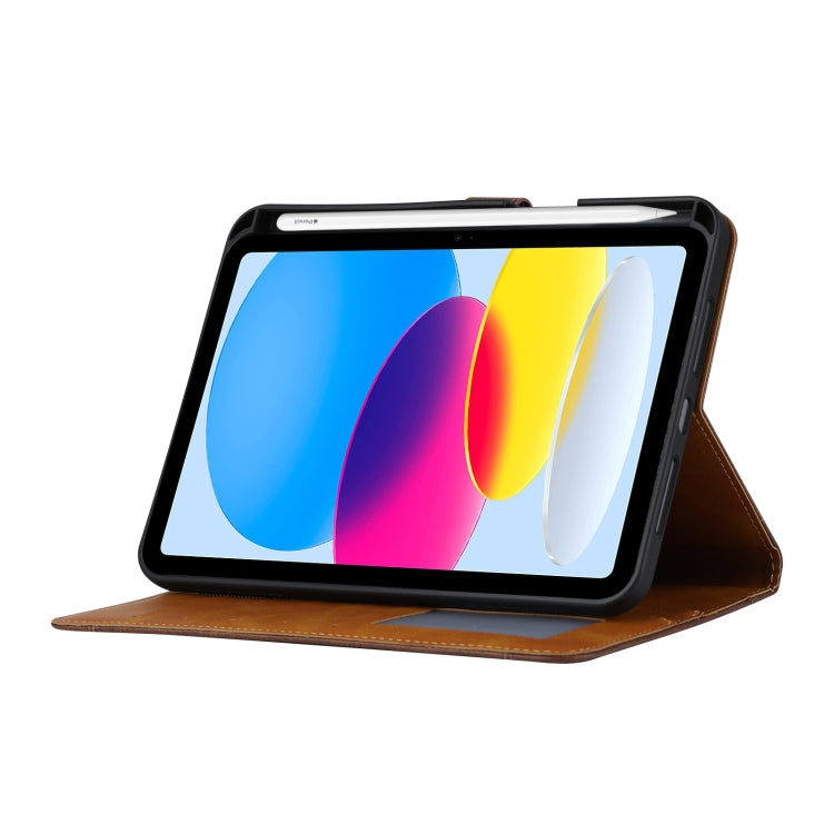 For iPad 2025 / 2022 Calf Texture Double Fold Leather Smart Tablet Case(Coffee) - iPad 2025 / 2022 Cases by buy2fix | Online Shopping UK | buy2fix