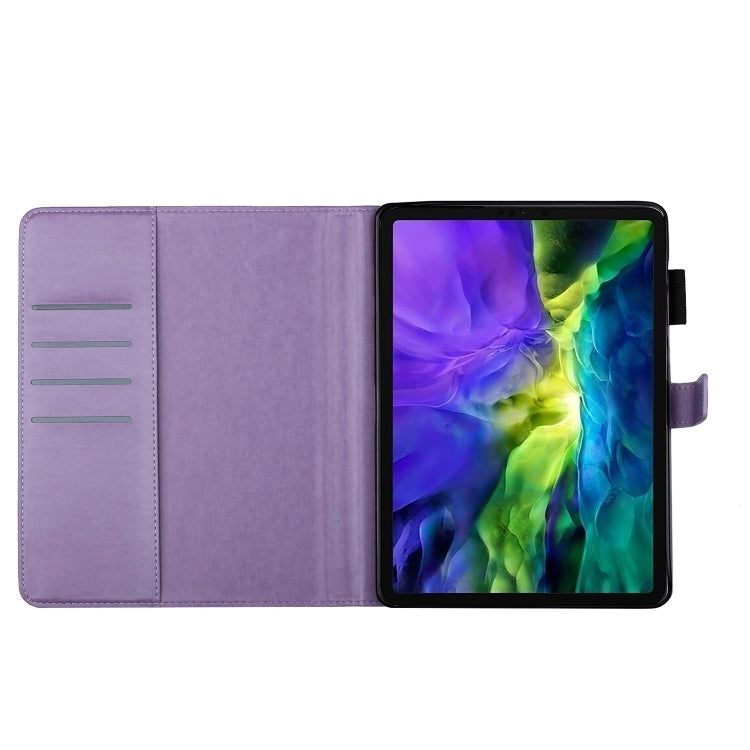 For iPad Pro 11 (2020) Diamond Encrusted Butterflies Embossing Pattern Horizontal Flip Leather Tablet Case with Holder & Card Slot(Purple) - iPad Pro 11 (2020) Cases by buy2fix | Online Shopping UK | buy2fix