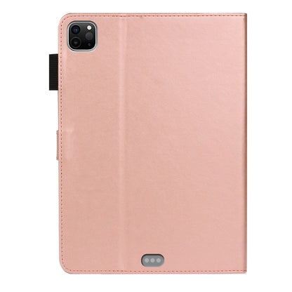 For iPad Pro 11 (2020) Diamond Encrusted Butterflies Embossing Pattern Horizontal Flip Leather Tablet Case with Holder & Card Slot(Rose Gold) - iPad Pro 11 (2020) Cases by buy2fix | Online Shopping UK | buy2fix