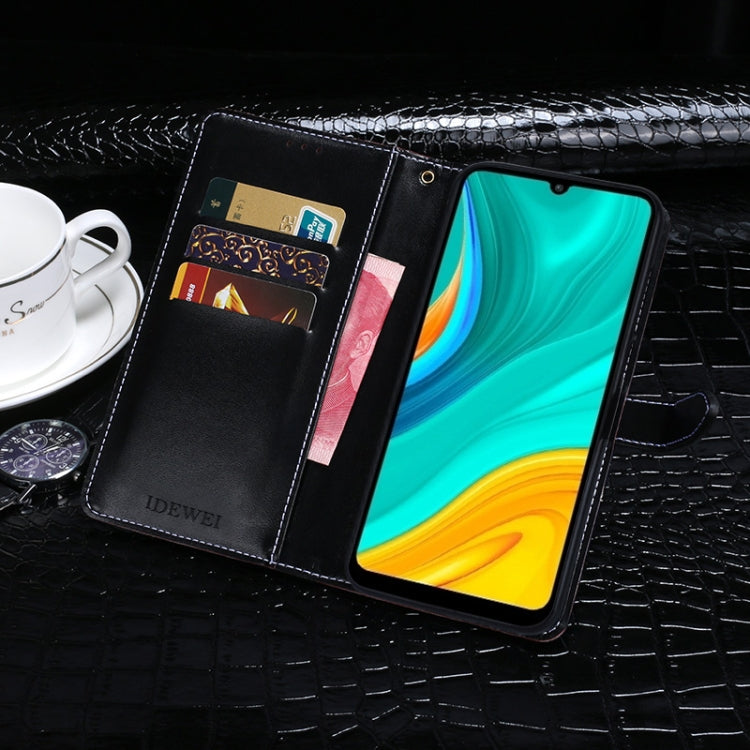 For Huawei Enjoy 10e idewei Crocodile Texture Horizontal Flip Leather Case with Holder & Card Slots & Wallet(Black) - Huawei Cases by idewei | Online Shopping UK | buy2fix