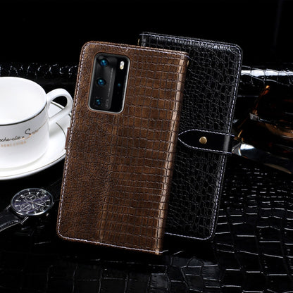 For Huawei P40 Pro idewei Crocodile Texture Horizontal Flip Leather Case with Holder & Card Slots & Wallet(Dark Blue) - Huawei Cases by idewei | Online Shopping UK | buy2fix