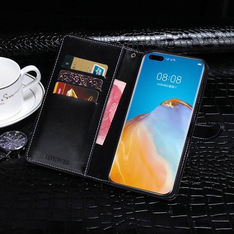 For Huawei P40 Pro idewei Crocodile Texture Horizontal Flip Leather Case with Holder & Card Slots & Wallet(Dark Blue) - Huawei Cases by idewei | Online Shopping UK | buy2fix