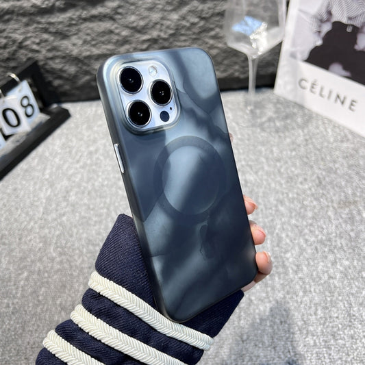 For iPhone 12 Pro Max MagSafe Magnetic Watercolor TPU Phone Case(Black) by buy2fix