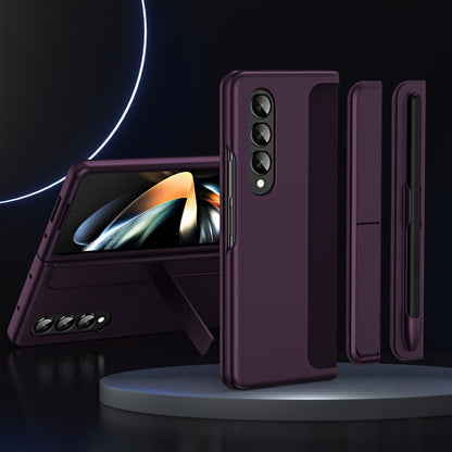 For Samsung Galaxy Z Fold3 5G 2 in 1 Detachable Holder Pen Holder Phone Case(Purple) - Galaxy Phone Cases by buy2fix | Online Shopping UK | buy2fix