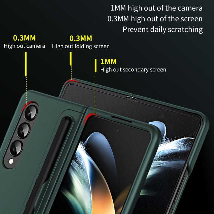 For Samsung Galaxy Z Fold3 5G 2 in 1 Detachable Holder Pen Holder Phone Case(Green) - Galaxy Phone Cases by buy2fix | Online Shopping UK | buy2fix