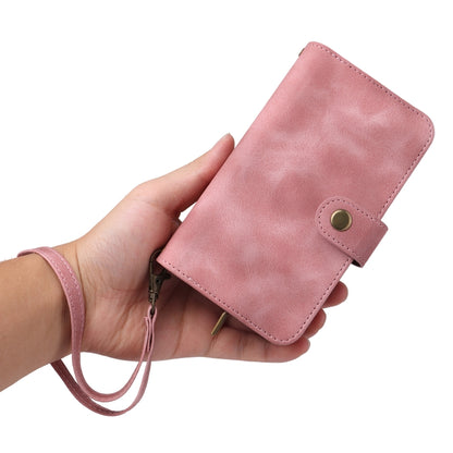 For iPhone 14 Plus Multifunctional Card Slot Zipper Wallet Flip Leather Phone Case(Rose Gold) - iPhone 14 Plus Cases by buy2fix | Online Shopping UK | buy2fix