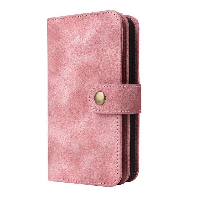 For iPhone 14 Multifunctional Card Slot Zipper Wallet Flip Leather Phone Case(Rose Gold) - iPhone 14 Cases by buy2fix | Online Shopping UK | buy2fix