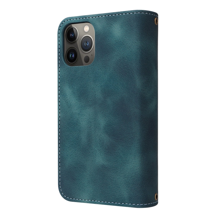 For iPhone 14 Multifunctional Card Slot Zipper Wallet Flip Leather Phone Case(Blue) - iPhone 14 Cases by buy2fix | Online Shopping UK | buy2fix