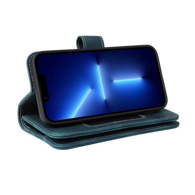 For iPhone 14 Multifunctional Card Slot Zipper Wallet Flip Leather Phone Case(Blue) - iPhone 14 Cases by buy2fix | Online Shopping UK | buy2fix