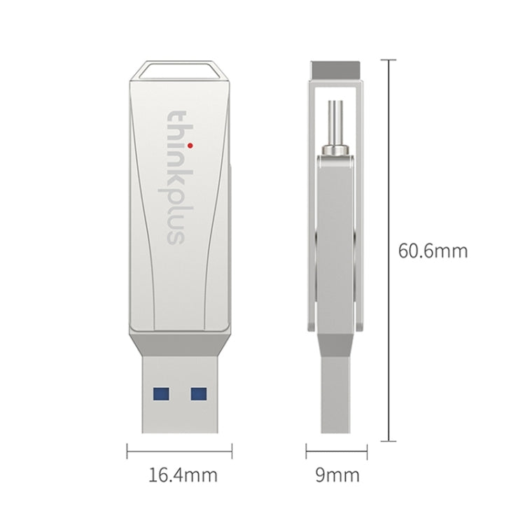 Lenovo Thinkplus MU252 USB 3.1 + USB-C / Type-C Flash Drive, Memory:256GB (Silver) by Lenovo