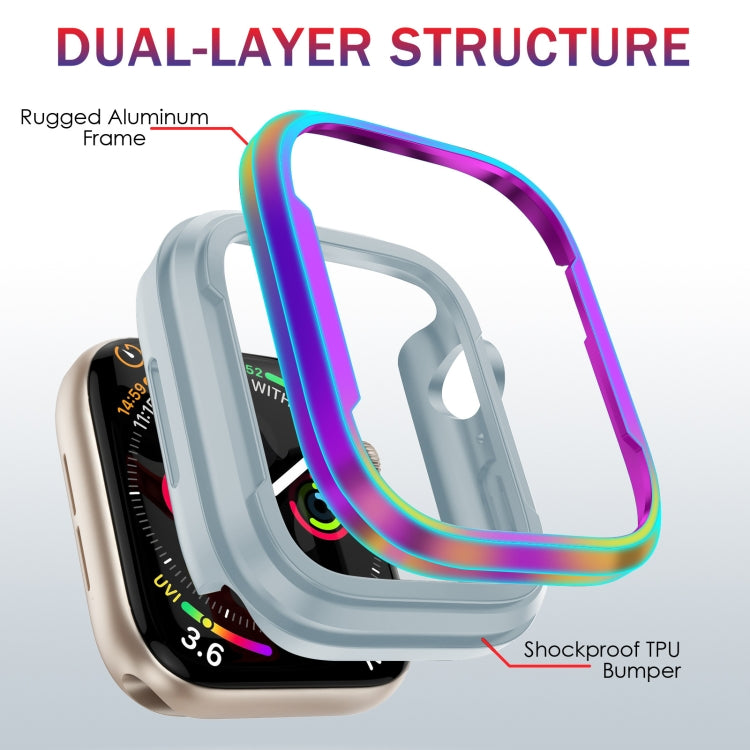 For Apple Watch Ultra 3 / 2 / 1 49mm Aluminum Alloy + TPU 2 in 1 Protective Case(Black+Grey) by buy2fix