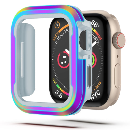 For Apple Watch Series 9 / 8 / 7 41mm Aluminum Alloy + TPU 2 in 1 Protective Case(Iridescent)
