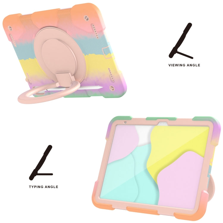 For iPad 2025 / 2022 360 Rotation PC+Silicone Tablet Case(Colorful Rose Gold) - iPad 2025 / 2022 Cases by buy2fix | Online Shopping UK | buy2fix