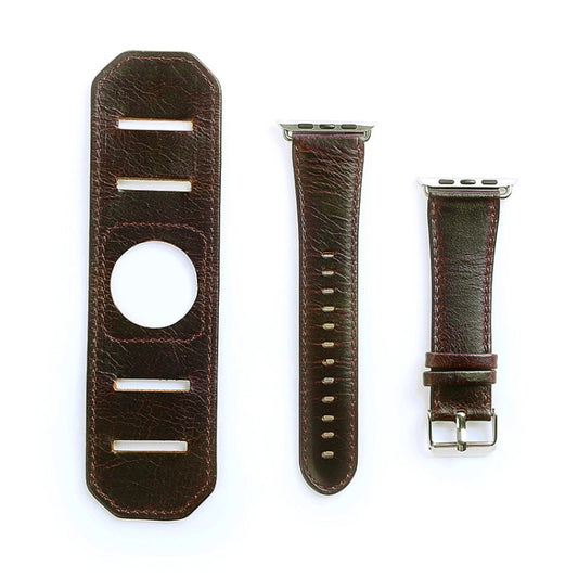 For Apple Watch 5 & 4 40mm / 3 & 2 & 1 38mm Crazy Horse Texture Bracelet Watch Band(Dark Brown) by buy2fix