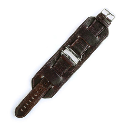 For Apple Watch 5 & 4 44mm / 3 & 2 & 1 42mm Crazy Horse Texture Bracelet Watch Band(Dark Brown) by buy2fix