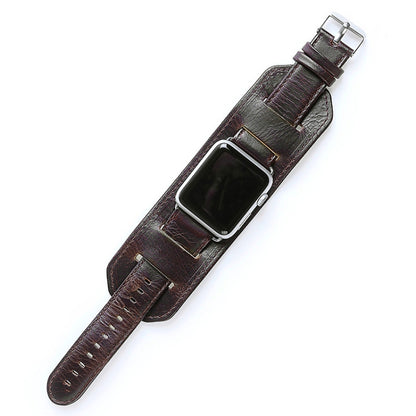 For Apple Watch 5 & 4 44mm / 3 & 2 & 1 42mm Crazy Horse Texture Bracelet Watch Band(Dark Brown) by buy2fix
