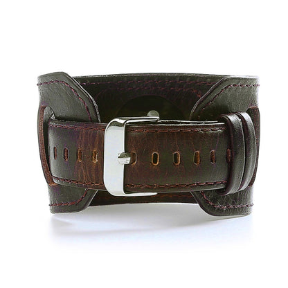 For Apple Watch 5 & 4 44mm / 3 & 2 & 1 42mm Crazy Horse Texture Bracelet Watch Band(Dark Brown) by buy2fix