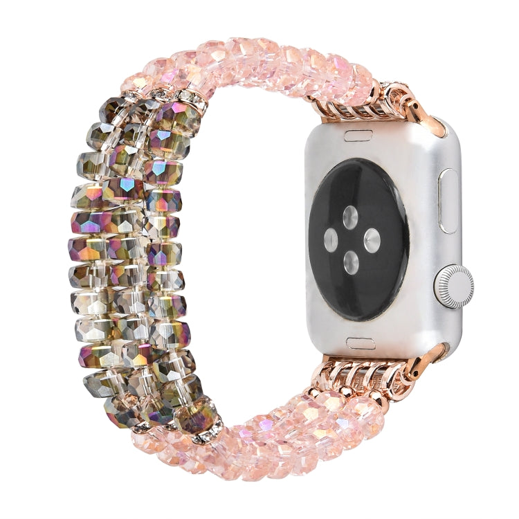 For Apple Watch 5 & 4 40mm / 3 & 2 & 1 38mm Pearl Crystal Watch Band(Crystal Pink) by buy2fix