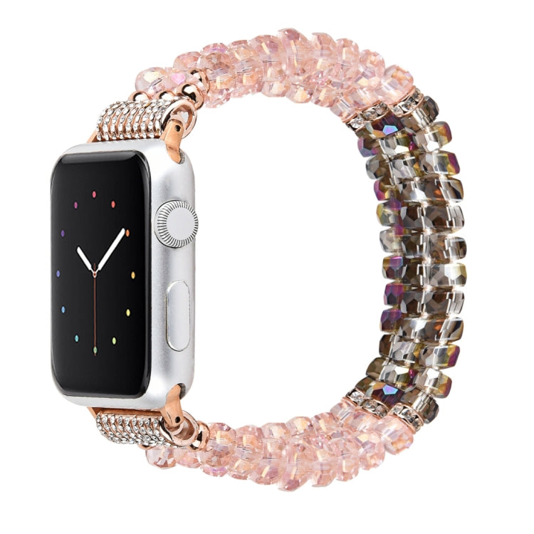 For Apple Watch 5 & 4 40mm / 3 & 2 & 1 38mm Pearl Crystal Watch Band(Crystal Pink) by buy2fix