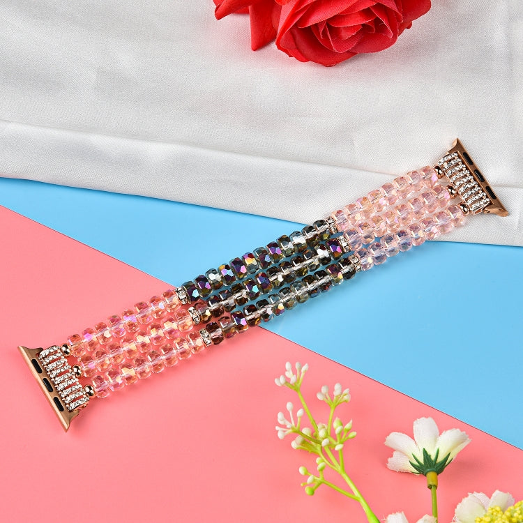 For Apple Watch 5 & 4 40mm / 3 & 2 & 1 38mm Pearl Crystal Watch Band(Crystal Pink) by buy2fix