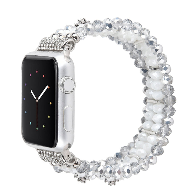 For Apple Watch 5 & 4 40mm / 3 & 2 & 1 38mm Pearl Crystal Watch Band(Crystal Porcelain White) by buy2fix