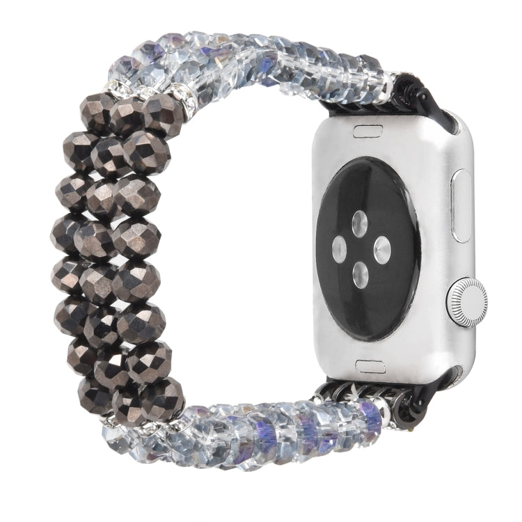 For Apple Watch 5 & 4 40mm / 3 & 2 & 1 38mm Pearl Crystal Watch Band(Crystal Grey) by buy2fix