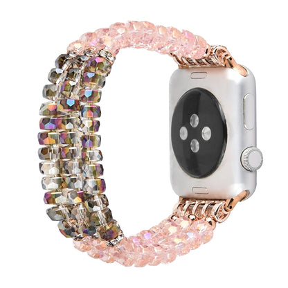 For Apple Watch 5 & 4 44mm / 3 & 2 & 1 42mm Pearl Crystal Watch Band(Crystal Pink) by buy2fix