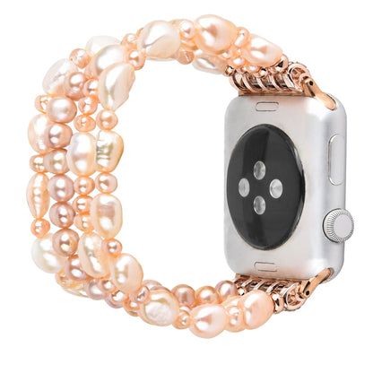 For Apple Watch 5 & 4 44mm / 3 & 2 & 1 42mm Pearl Crystal Watch Band(Natural Pearl) by buy2fix