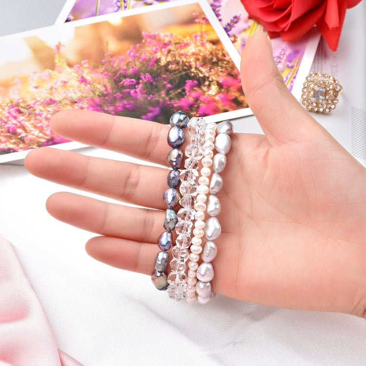 For Apple Watch 5 & 4 44mm / 3 & 2 & 1 42mm Pearl Crystal Watch Band(Pearl + White Crystal) by buy2fix