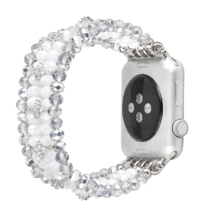 For Apple Watch 5 & 4 44mm / 3 & 2 & 1 42mm Pearl Crystal Watch Band(Crystal Porcelain White) by buy2fix
