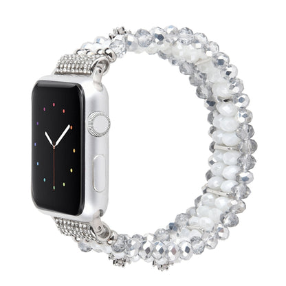 For Apple Watch 5 & 4 44mm / 3 & 2 & 1 42mm Pearl Crystal Watch Band(Crystal Porcelain White) by buy2fix