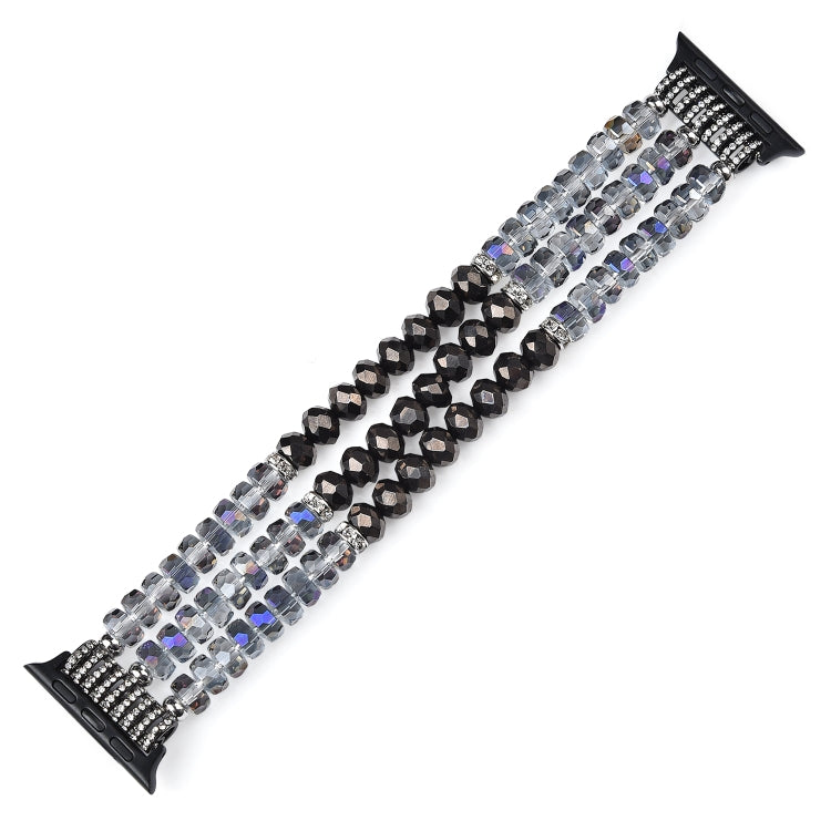 For Apple Watch 5 & 4 44mm / 3 & 2 & 1 42mm Pearl Crystal Watch Band(Crystal Grey) by buy2fix
