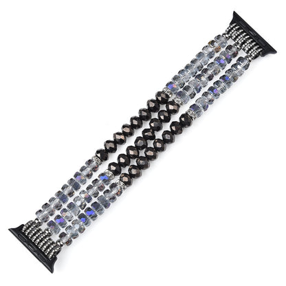 For Apple Watch 5 & 4 44mm / 3 & 2 & 1 42mm Pearl Crystal Watch Band(Crystal Grey) by buy2fix