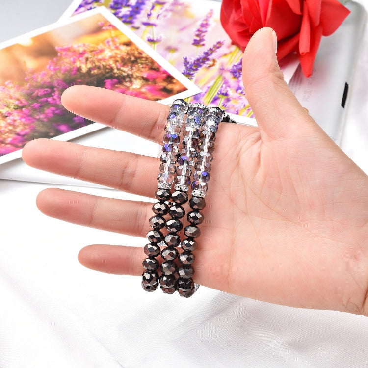 For Apple Watch 5 & 4 44mm / 3 & 2 & 1 42mm Pearl Crystal Watch Band(Crystal Grey) by buy2fix