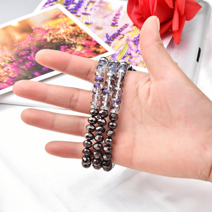 For Apple Watch 5 & 4 44mm / 3 & 2 & 1 42mm Pearl Crystal Watch Band(Crystal Grey) by buy2fix