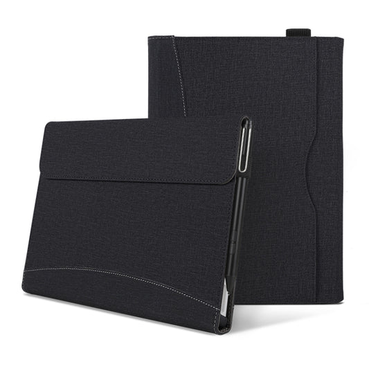 For Microsoft Surface Go 3 / 2 / 1 Cloth Texture Stitching Leather Tablet Case(Black) - Others by buy2fix | Online Shopping UK | buy2fix