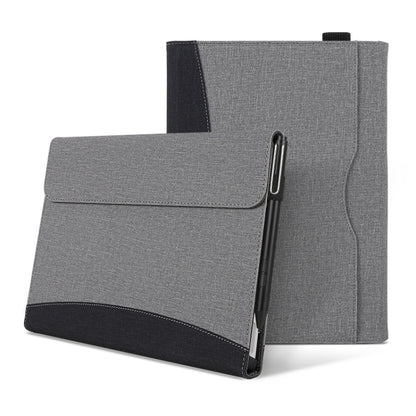 For Microsoft Surface Go 3 / 2 / 1 Cloth Texture Stitching Leather Tablet Case(Black Grey) - Others by buy2fix | Online Shopping UK | buy2fix