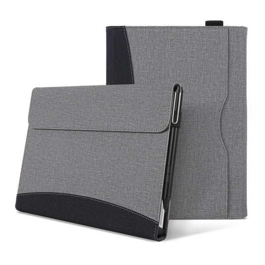 For Microsoft Surface Go 3 / 2 / 1 Cloth Texture Stitching Leather Tablet Case(Black Grey) - Others by buy2fix | Online Shopping UK | buy2fix