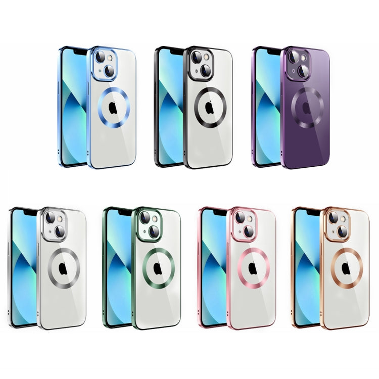 For iPhone 12 Electroplating MagSafe TPU Phone Case with Lens Film(Black) by buy2fix