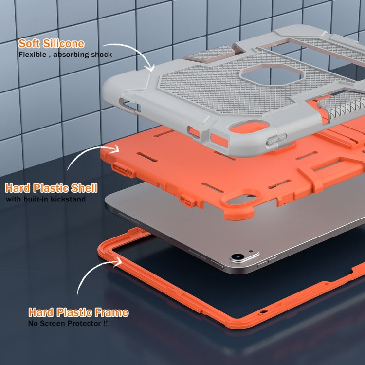 For iPad 2025 / 2022 Contrast Color Robot Silicone + PC Tablet Protective Case(Grey Orange) - iPad 2025 / 2022 Cases by buy2fix | Online Shopping UK | buy2fix