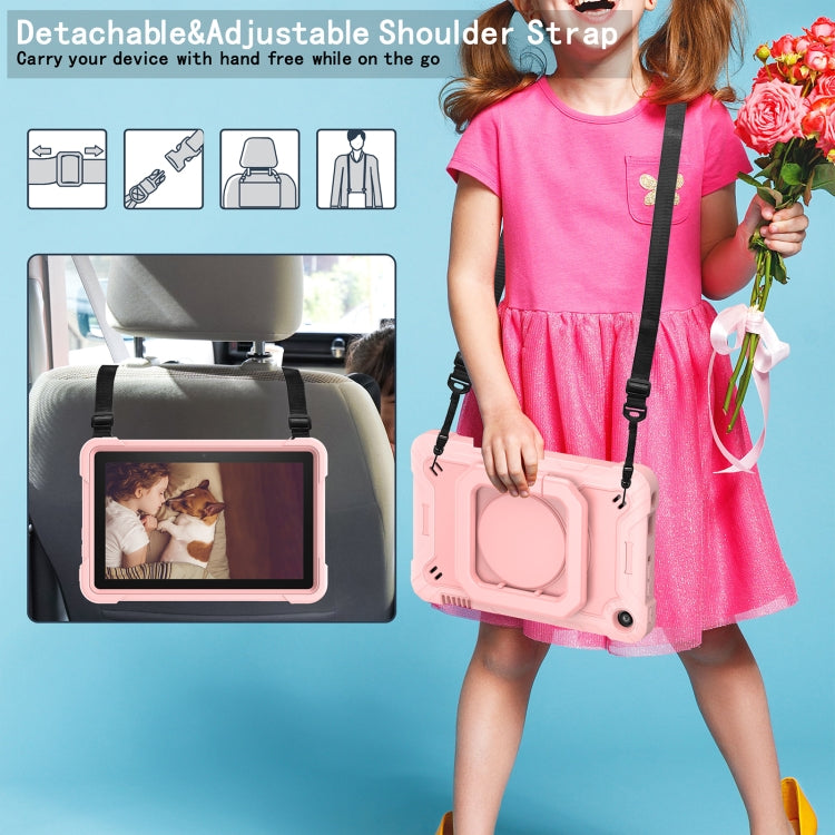 For Amazon Kindle Fire 7 2022 Silicone + PC Bracelet Holder Tablet Case(Rose Gold) - Amazon by buy2fix | Online Shopping UK | buy2fix