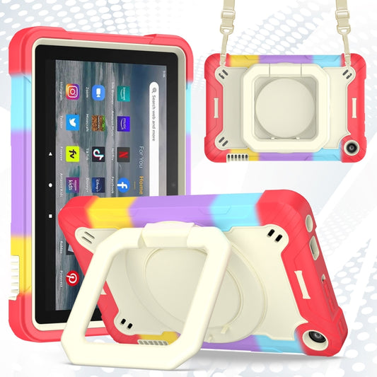 For Amazon Kindle Fire 7 2022 Silicone + PC Bracelet Holder Tablet Case(Bright Red) - Amazon by buy2fix | Online Shopping UK | buy2fix