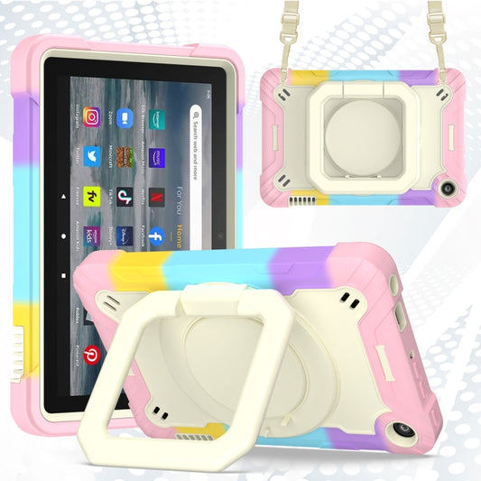 For Amazon Kindle Fire 7 2022 Silicone + PC Bracelet Holder Tablet Case(Bright Pink) - Amazon by buy2fix | Online Shopping UK | buy2fix